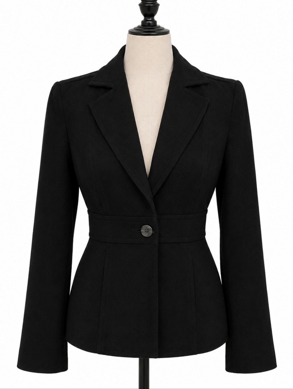 Bebe Black Fitted Single Button Tailored Peplum Jacket/Blazer, Size 2